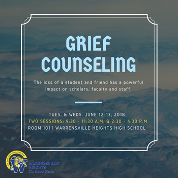Image announcing grief counseling sessions